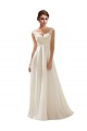 Soft Chiffon & Lace V-Neck Low Back A-Line Ivory Wedding Dress Derby
