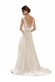 Soft Chiffon & Lace V-Neck Low Back A-Line Ivory Wedding Dress Derby