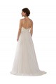 Tulle Illusion Neck Sweep Train A-Line Ivory Wedding Dress Derby