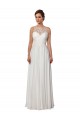 Soft Chiffon Illusion Neck A-Line Ivory Boho Wedding Dress Derby