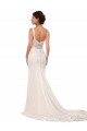 Lace & Stretch Crepe V-Neck Mermaid Ivory Sexy Wedding Dress Derby