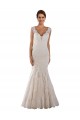 Lace V-Neck Mermaid White Wedding Dress Derby