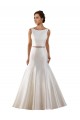 Satin Bateau Neck V-Back Mermaid Ivory Modern Wedding Dress Derby