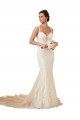 Lace Sweetheart Keyhole Back Mermaid Ivory Modern Wedding Dress Derby