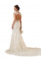 Lace Sweetheart Keyhole Back Mermaid Ivory Modern Wedding Dress Derby