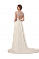 Soft Chiffon Sweetheart Keyhole Back Sheath Ivory Wedding Dress Derby