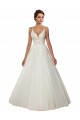 Tulle & Lace Spaghetti Straps Ball Gown Ivory Boho Wedding Dress Derby