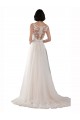 Tulle Illusion Neck A-Line Ivory & Champagne Boho Wedding Dress Derby