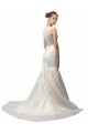 Tulle & Lace Illusion Neck Mermaid Ivory Wedding Dress Derby