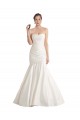 Satin Strapless Low Back Mermaid Ivory Beach Wedding Dress Derby