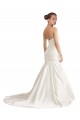Satin Strapless Low Back Mermaid Ivory Beach Wedding Dress Derby