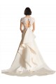 Satin V-Neck Keyhole Back A-Line Ivory Wedding Dress Derby