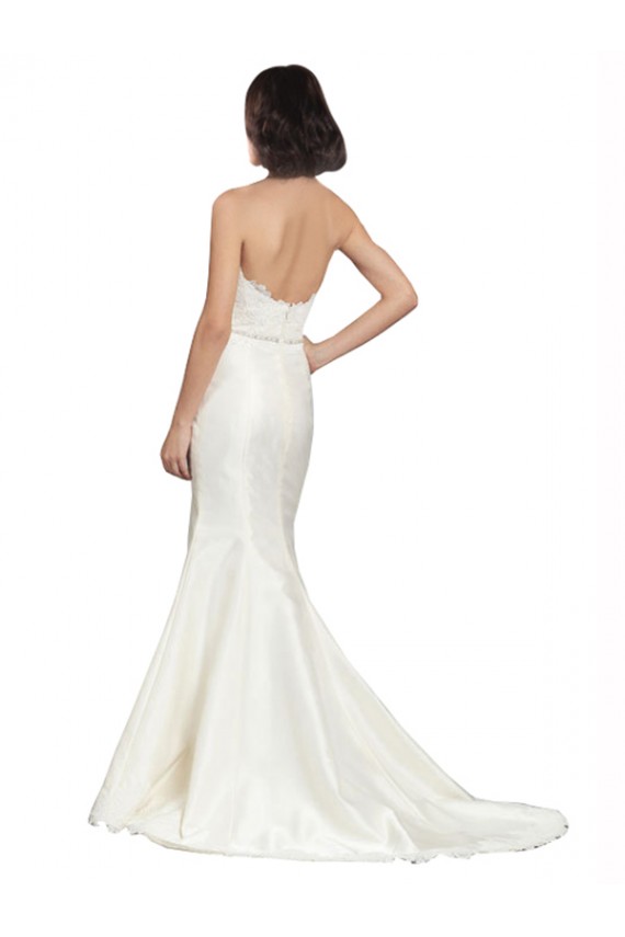 Satin & Lace Sweetheart Trumpet Ivory Bridal Dress Derby