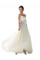Soft Chiffon Strapless A-Line Ivory Wedding Dress Derby
