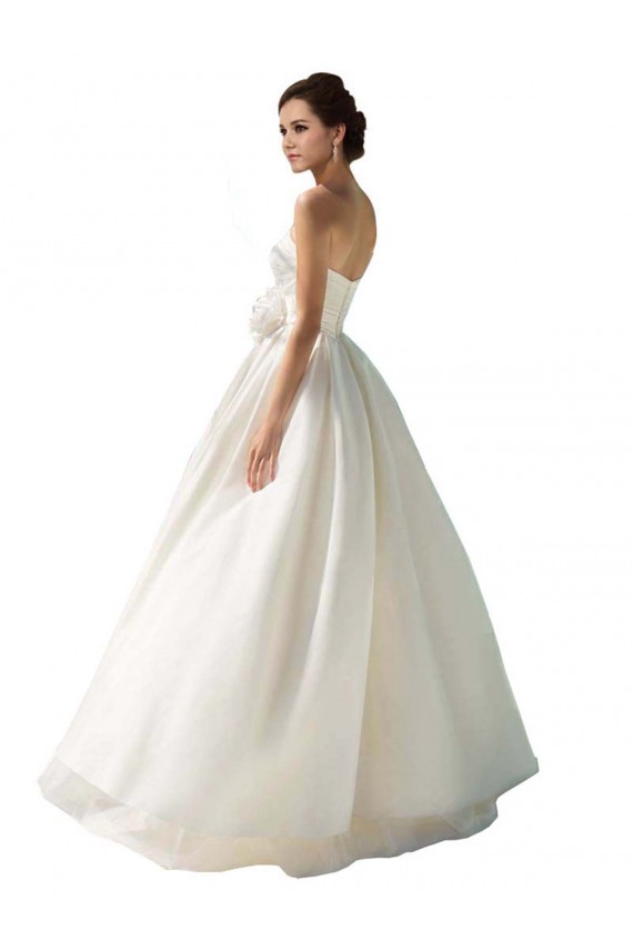 Soft Chiffon Strapless A-Line Ivory Wedding Dress Derby