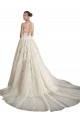 Tulle Illusion Neck A-Line Ivory & Champagne Wedding Dress Derby