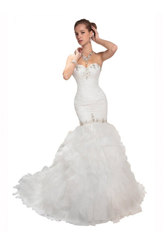 Tulle Sweetheart Mermaid White Wedding Dress Derby