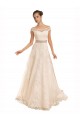 Lace Off the Shoulder A-Line Ivory Beach Wedding Dress Derby