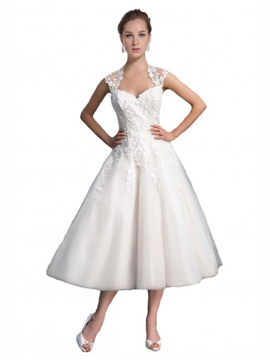 Tulle & Lace Sweetheart A-Line Ivory Beach Wedding Dress Derby