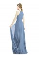 Soft Chiffon Halter Neck A-Line Dusty Blue Semi Formal Evening Dress / Bridesmaid Dress Derby