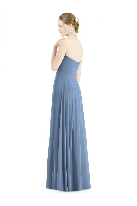 Soft Chiffon Sweetheart A-Line Dusty Blue Evening Dress / Bridesmaid Dress Derby