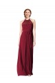Chiffon Halter Neck A-Line Burgundy Evening Gowns / Bridesmaid Dresses Derby