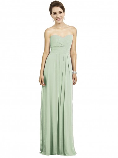 Soft Chiffon Sweetheart A-Line Sage Bridesmaid Dress Derby
