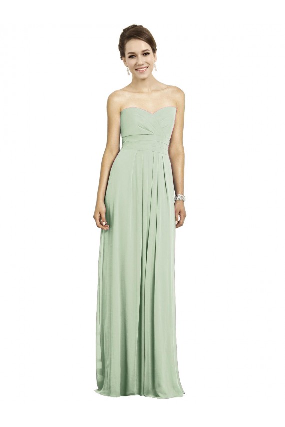 Soft Chiffon Sweetheart A-Line Sage Bridesmaid Dress Derby