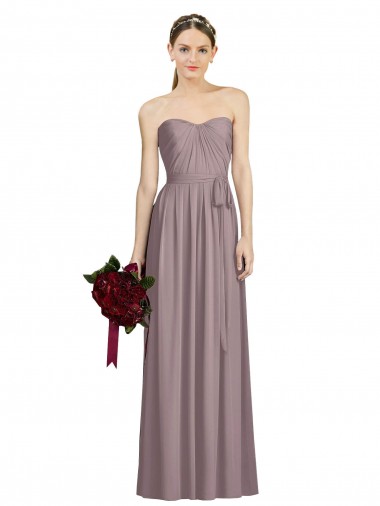 Soft Chiffon Sweetheart A-Line Dusty Rose Bridesmaid Dress Derby