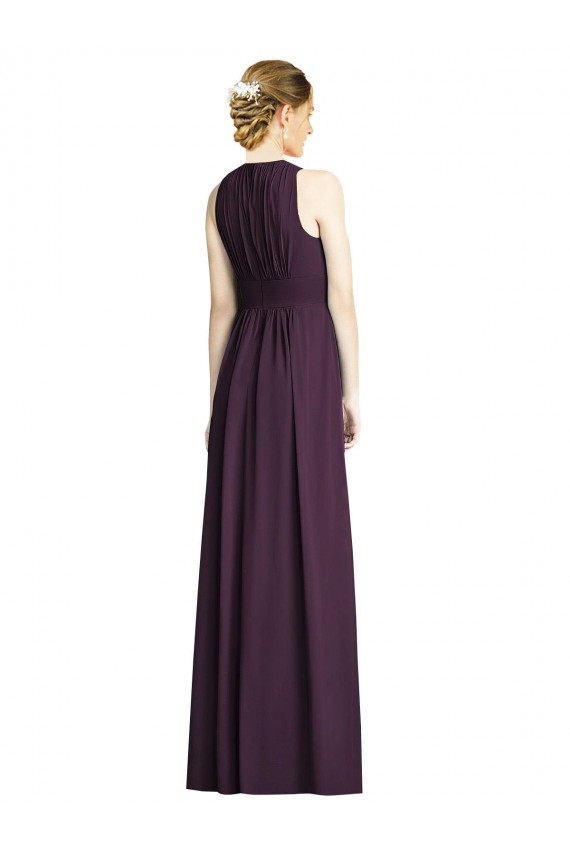 Soft Chiffon V-Neck A-Line Grape Bridesmaid Dress Derby