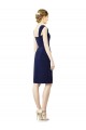 Soft Chiffon Sweetheart Knee Length Sheath Dark Navy Bridesmaid Dress Derby