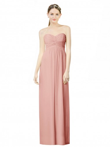 Soft Chiffon Sweetheart A-Line Bliss Pink Bridesmaid Dress Derby