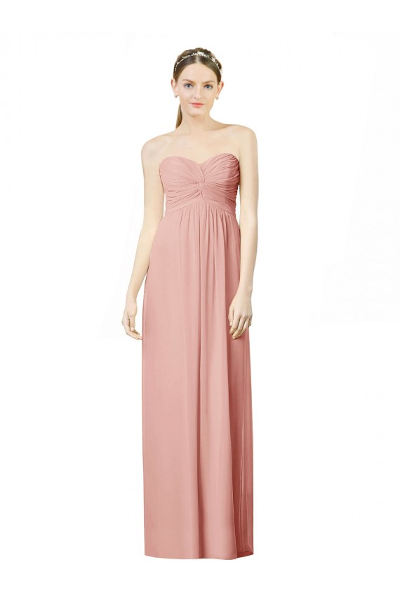 Soft Chiffon Sweetheart A-Line Bliss Pink Bridesmaid Dress Derby