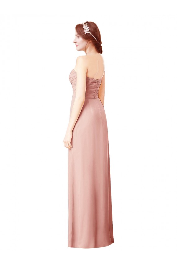 Soft Chiffon Sweetheart A-Line Bliss Pink Bridesmaid Dress Derby