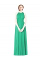 Soft Chiffon Halter Neck A-Line Emerald Green Bridesmaid Dress Derby