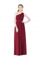 Soft Chiffon One Shoulder A-Line Burgundy Bridesmaid Gown Derby