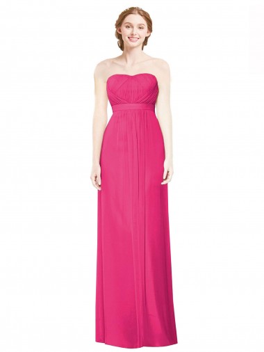 Soft Chiffon Strapless A-Line Azalea Bridesmaid Dress Derby