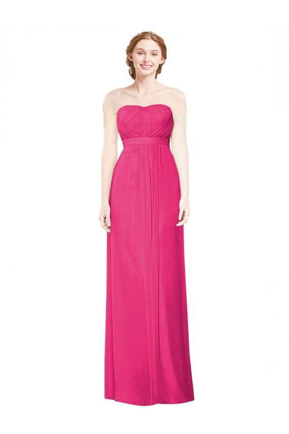Soft Chiffon Strapless A-Line Azalea Bridesmaid Dress Derby