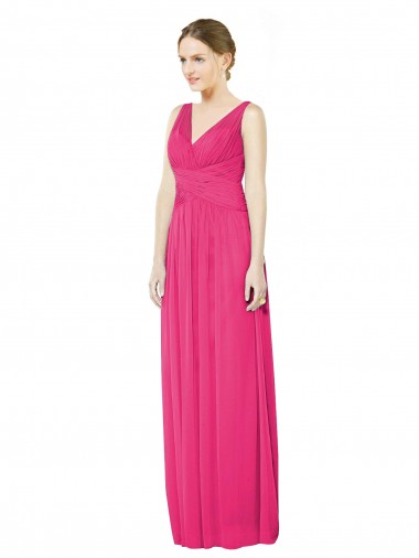 Soft Chiffon V-Neck V-Back A-Line Azalea Bridesmaid Dress Derby