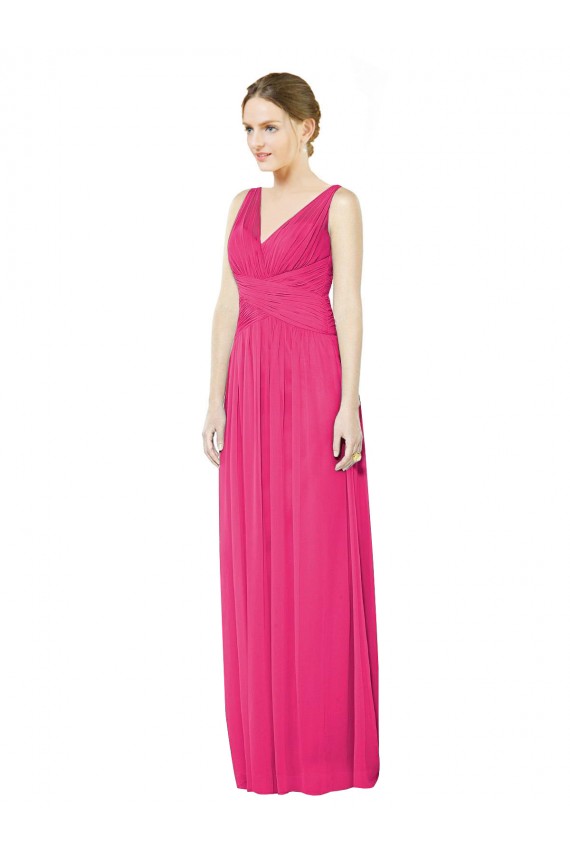 Soft Chiffon V-Neck V-Back A-Line Azalea Bridesmaid Dress Derby