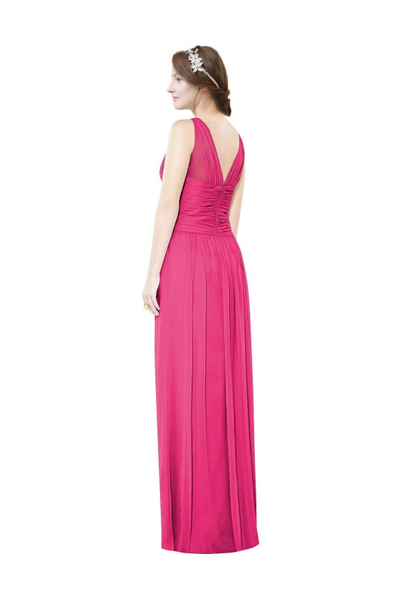 Soft Chiffon V-Neck V-Back A-Line Azalea Bridesmaid Dress Derby
