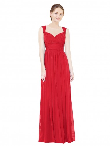 Chiffon Sweetheart A-Line Red Bridesmaid Dress / Evening Dress Derby