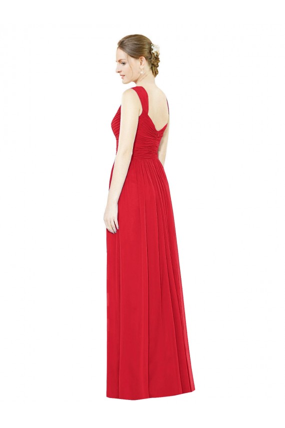 Chiffon Sweetheart A-Line Red Bridesmaid Dress / Evening Dress Derby