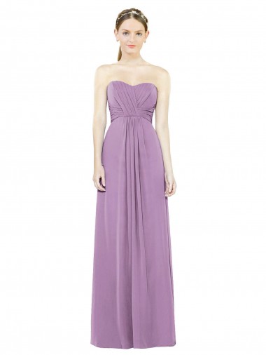 Soft Chiffon Sweetheart A-Line Dark Lavender Bridesmaid Dress Derby