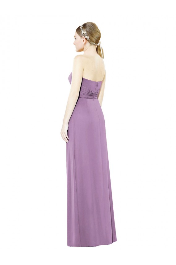 Soft Chiffon Sweetheart A-Line Dark Lavender Bridesmaid Dress Derby