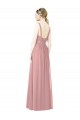 Soft Chiffon High Neck A-Line Dusty Pink Bridesmaid Dress Derby