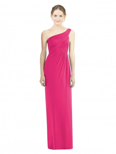 Soft Chiffon One Shoulder Sheath Azalea Bridesmaid Dress Derby