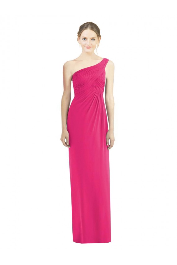 Soft Chiffon One Shoulder Sheath Azalea Bridesmaid Dress Derby