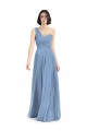 Soft Chiffon One Shoulder A-Line Dusty Blue Formal Dress / Bridesmaid Dress Derby
