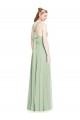 Chiffon Halter Neck A-Line Sage Bridesmaid Dress / Evening Dress Derby